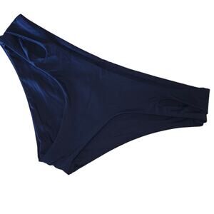 Becca Side Detail Hipster Bikini Bottom Sz Medium Navy